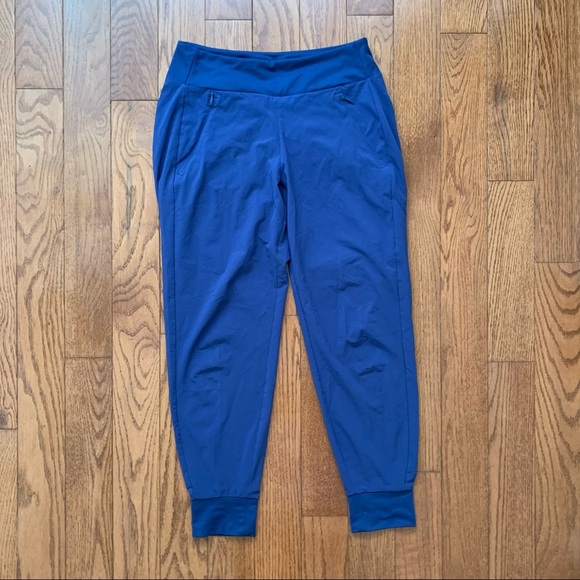 Athleta Blue Lined Soho Joggers, Size 2P - Picture 3 of 11